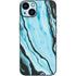 Aqua Blue Marble Ink iPhone 14 Skin